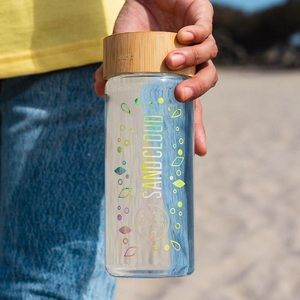 Sand Cloud Rainbow Glass Water Bottle